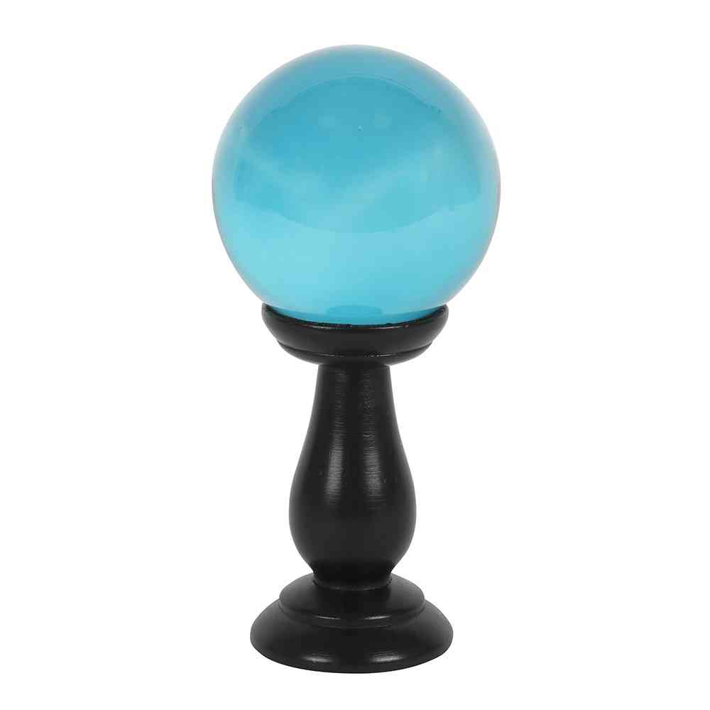 Something Different - Teal Small on Wooden Stand Crystal ball - Blue
